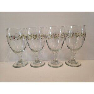 Set Of 4 Pfaltzgraff Winterberry Holiday Berry & Leaf Water Goblets